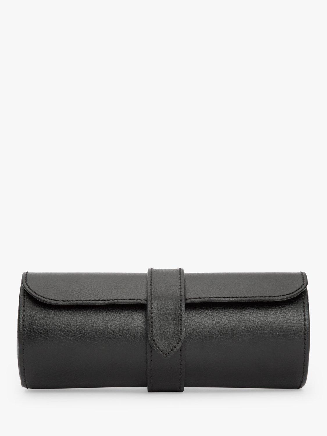 Wolf Blake Leather Watch Roll, Black/Grey