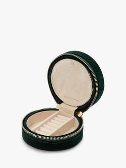 Wolf Zoe Embroidered Velvet Mini Zip Jewellery Case - view 2, Forest Green