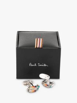 Paul Smith Artist Stripe Mini Car Cufflinks, Silver/Multi - view 2, Multi
