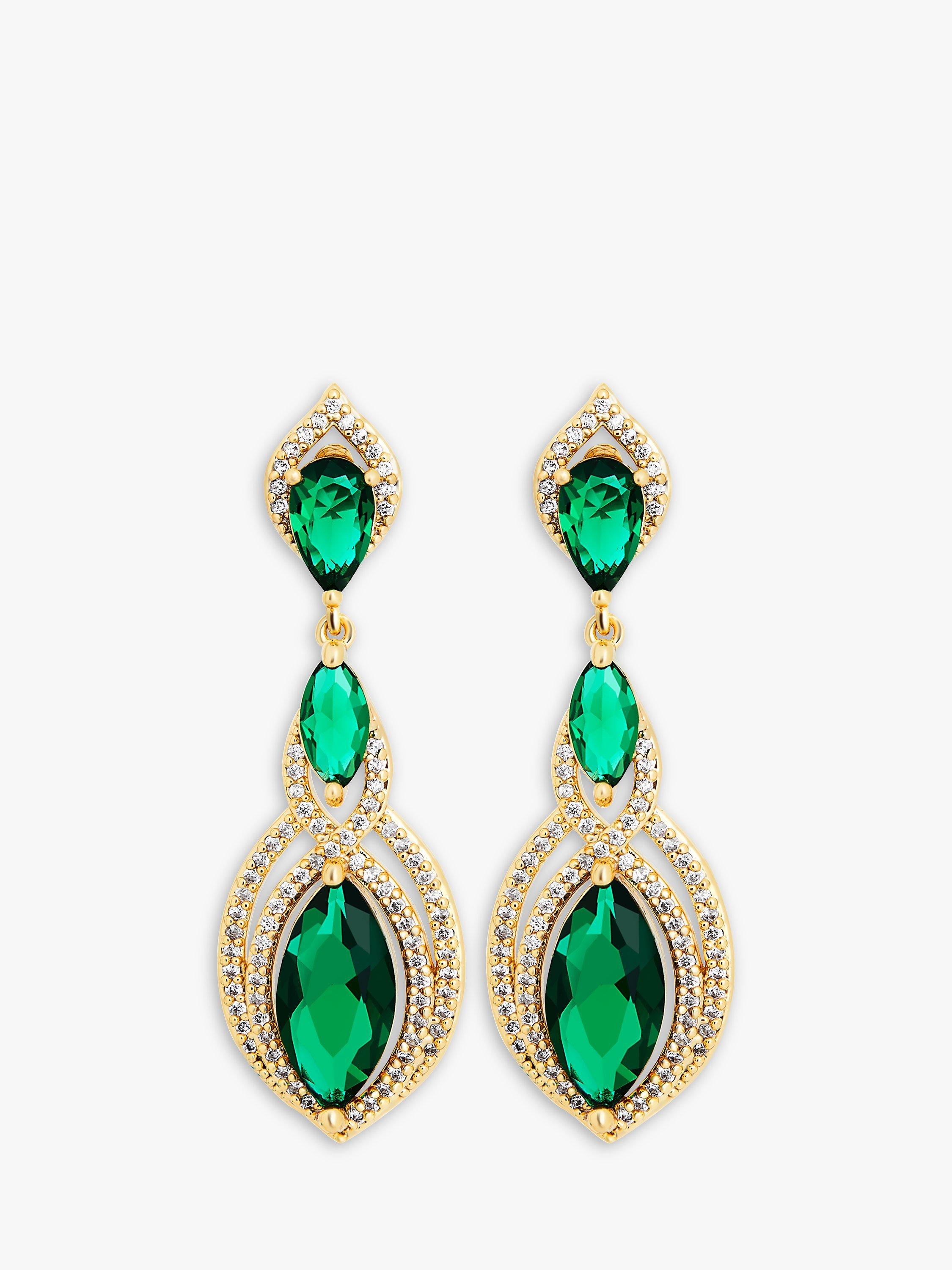 Jon Richard Cubic Zirconia Marquise Statement Drop Earrings