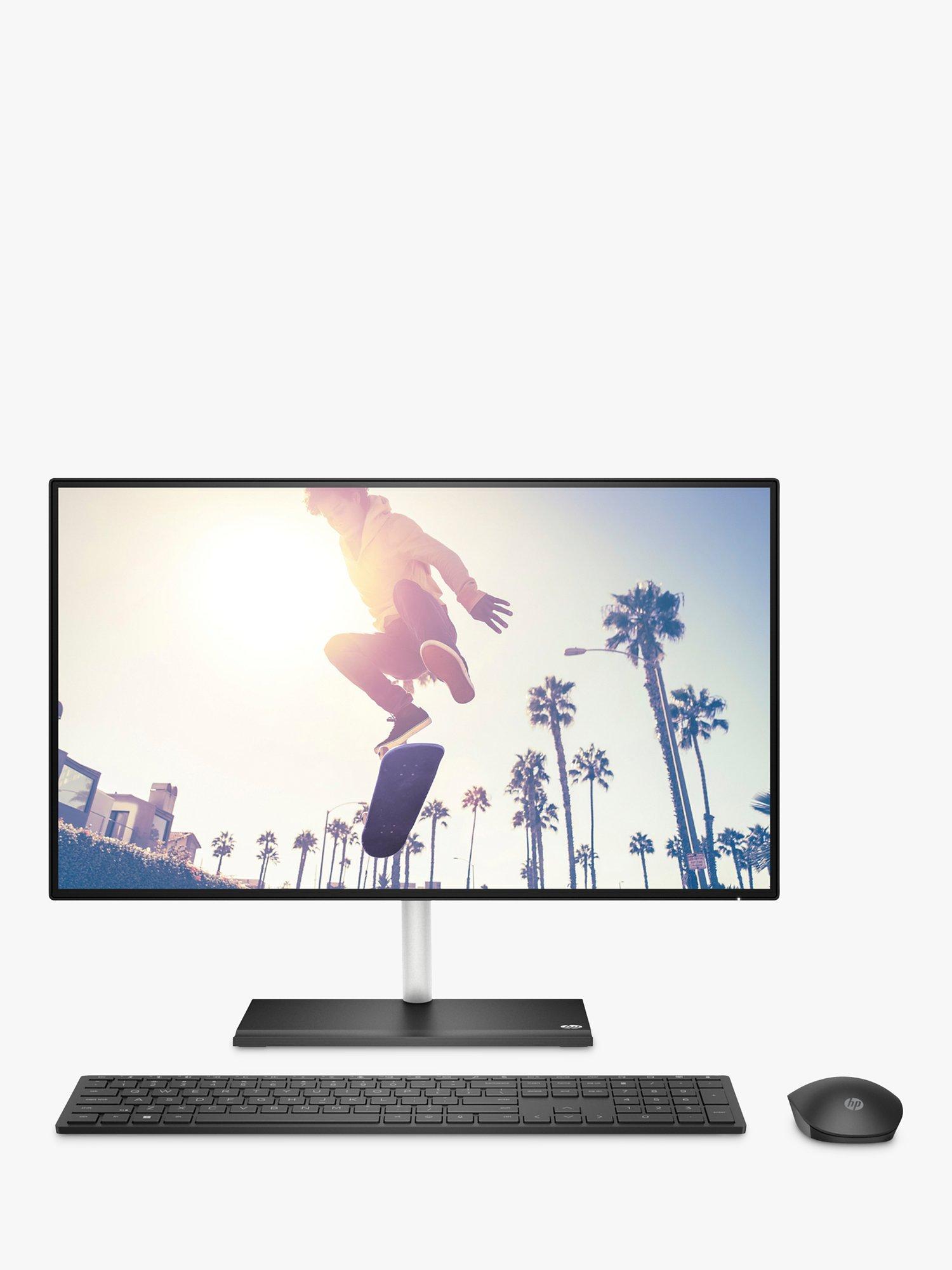 HP 24-ck0010na All-in-One Desktop PC, AMD Ryzen 5 Processor, 8GB RAM, 512GB SSD, 23.8" Full HD, Black
