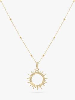 LARNAUTI Beaded Chain Sunburst Pendant Necklace, Gold, Gold