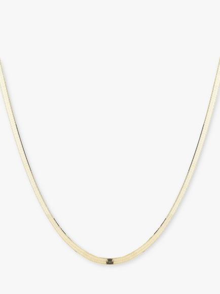 LARNAUTI Double Herringbone Chain Necklace, Gold, Gold