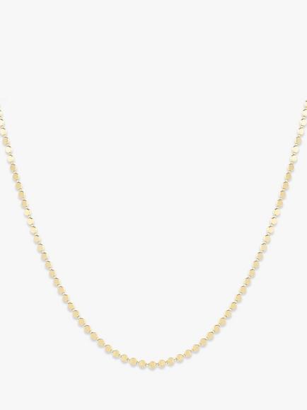 LARNAUTI Classic Beaded Chain Necklace, Gold, Gold