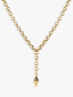 LARNAUTI Pyramid Drop Chain Necklace, Gold, Gold