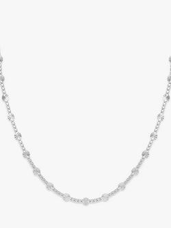 LARNAUTI Diamond Cut Beaded Chain Necklace, Silver