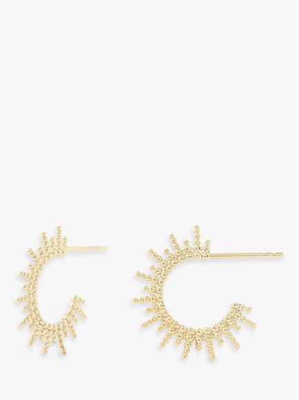 LARNAUTI Sunburst Hoop Earrings, Gold, Gold