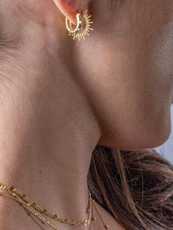 LARNAUTI Sunburst Hoop Earrings, Gold - view 2, Gold