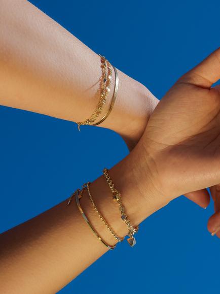LARNAUTI Beaded Chain Bracelet, Gold - view 2, Gold