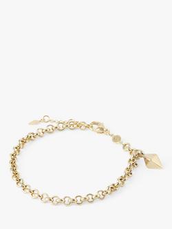 LARNAUTI Pyramid Charm Chain Bracelet, Gold, Gold