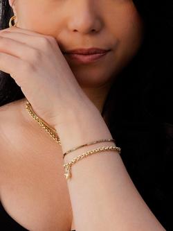 LARNAUTI Pyramid Charm Chain Bracelet, Gold - view 2, Gold