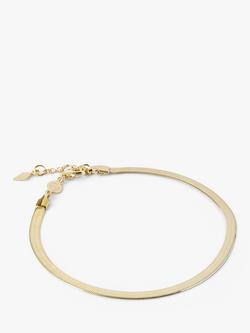 LARNAUTI Double Herringbone Chain Bracelet, Gold, Gold