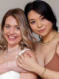 LARNAUTI Double Herringbone Chain Bracelet, Gold - view 2, Gold