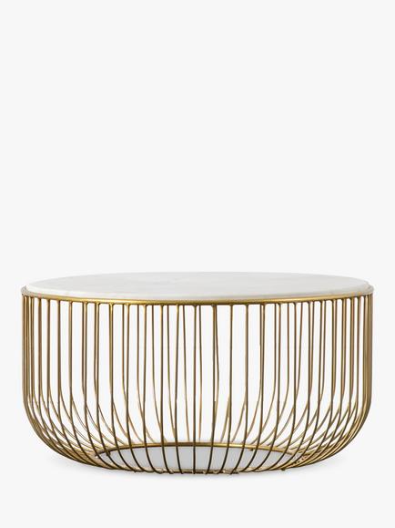 Gallery Direct Sutton Marble Coffee Table, Natural/Gold - view 2, Natural/Gold