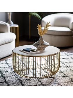 Gallery Direct Sutton Marble Coffee Table, Natural/Gold, Natural/Gold