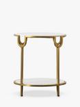 Gallery Direct Stanford Marble Side Table, White/Brushed Brass