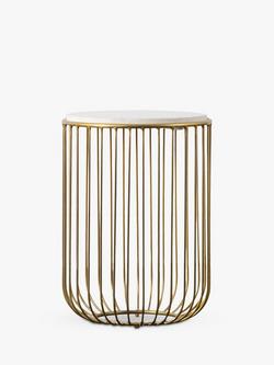 Gallery Direct Sutton Marble Side Table, Natural/Gold - view 2, Natural/Gold
