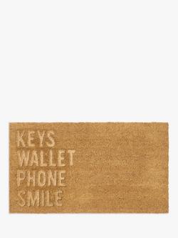John Lewis Pressed Coir List Door Mat, Multi
