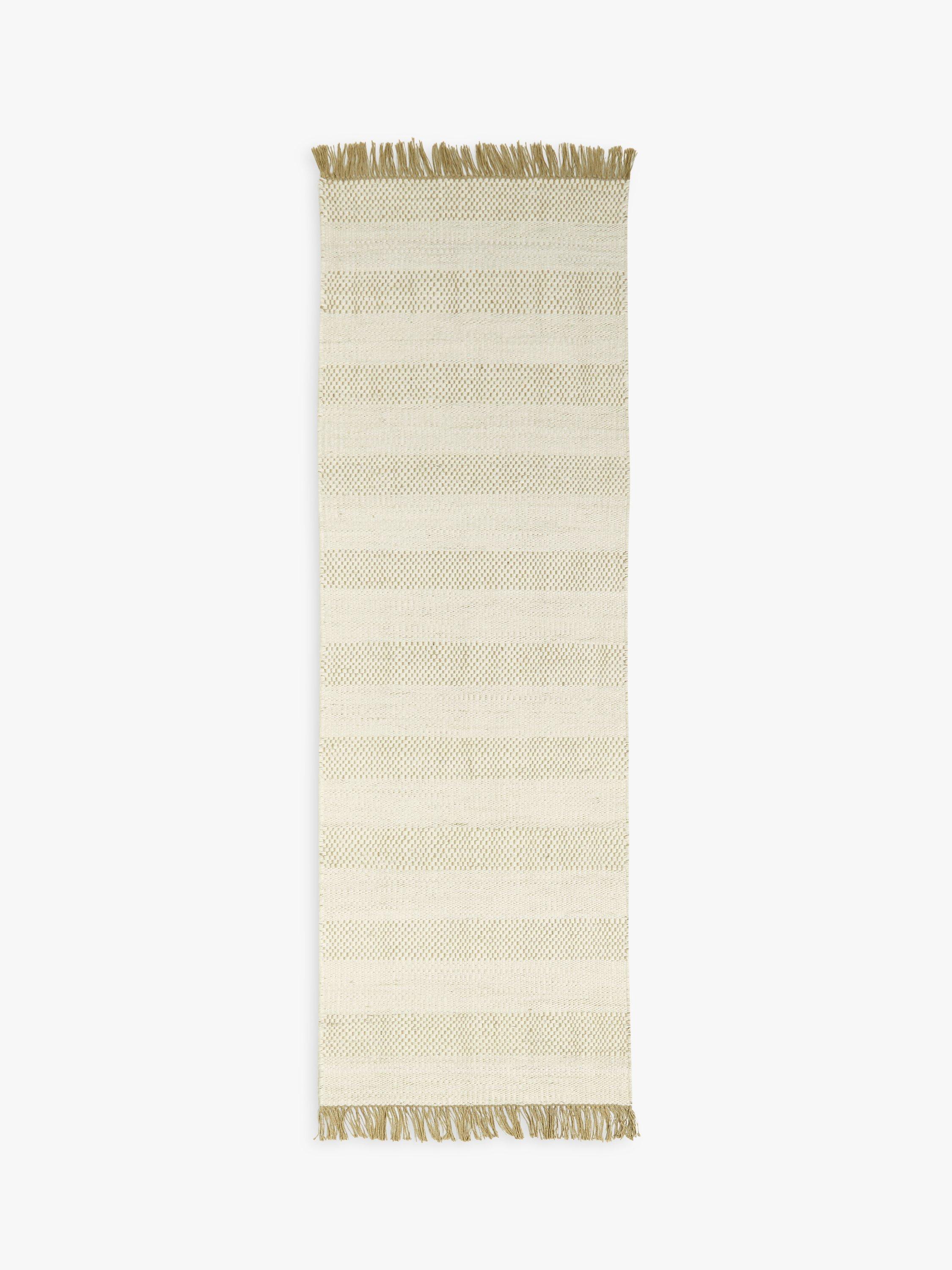 John Lewis Kenzo Stripe Jute Runner Rug, Neutral, L240 x W80 cm