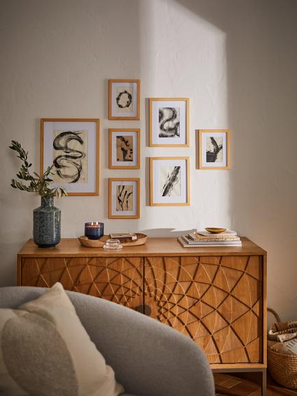John Lewis Gallery Set Multi-aperture Wood Photo Frames & Mounts, 7 Photo - view 2, Natural