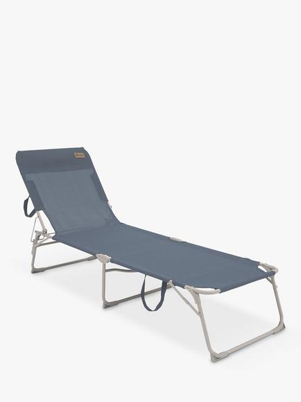 Outwell Tenby Sun Lounger Camping Chair, Ocean Blue, Ocean Blue