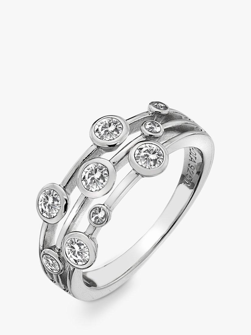 Hot Diamonds Tender Collection Sterling Silver White Topaz Gemstones Ring, Silver