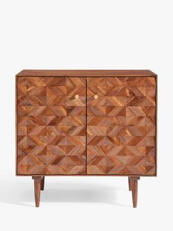 John Lewis + Swoon Franklin Acacia Wood Storage Cabinet, Natural - view 2, Natural