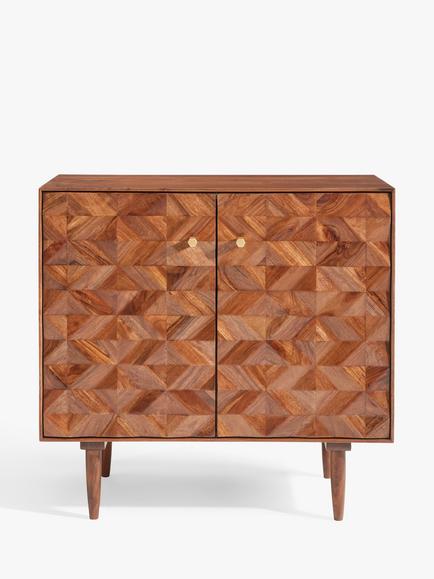 John Lewis + Swoon Franklin Acacia Wood Storage Cabinet, Natural - view 2, Natural