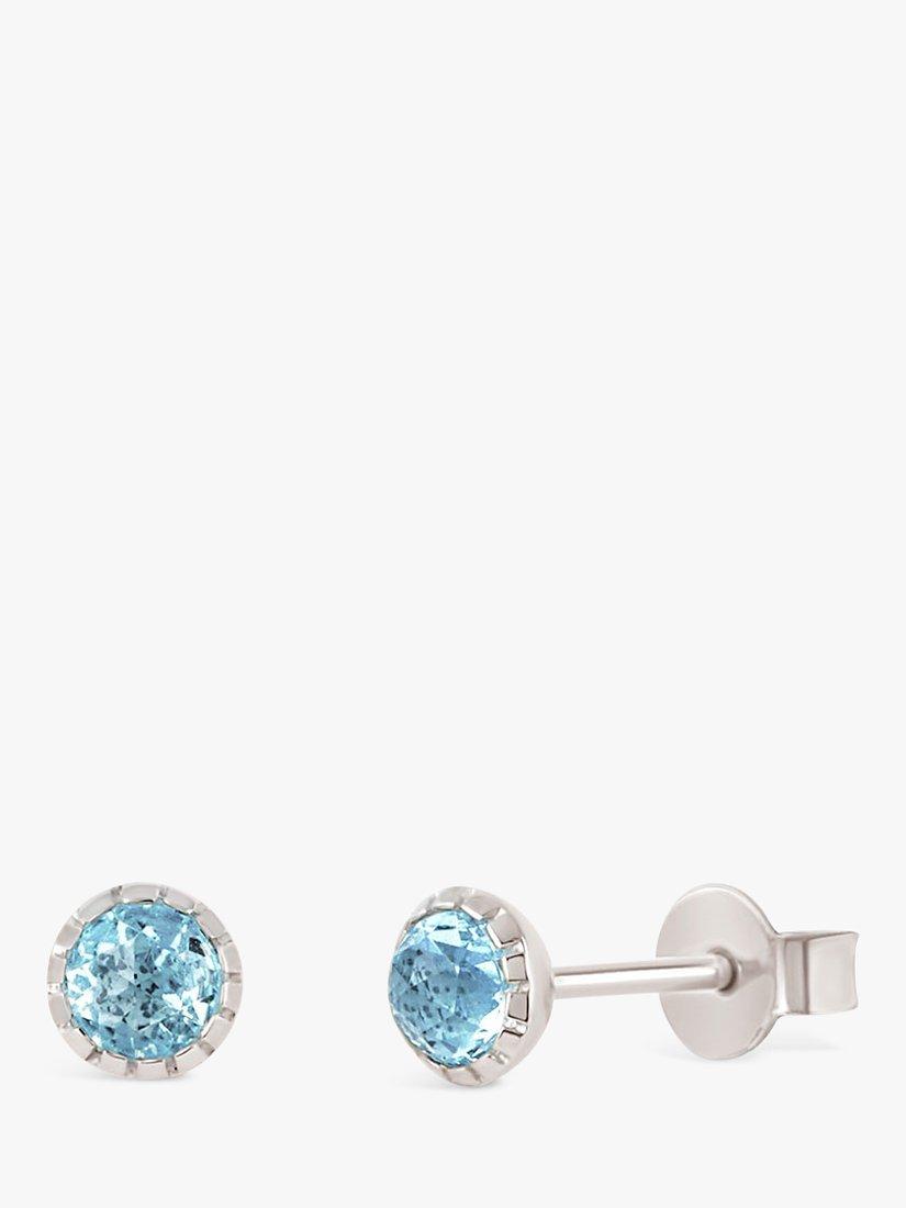Dinny Hall Gem Drop Rose Cut Topaz Stud Earrings, Silver/Sky Blue