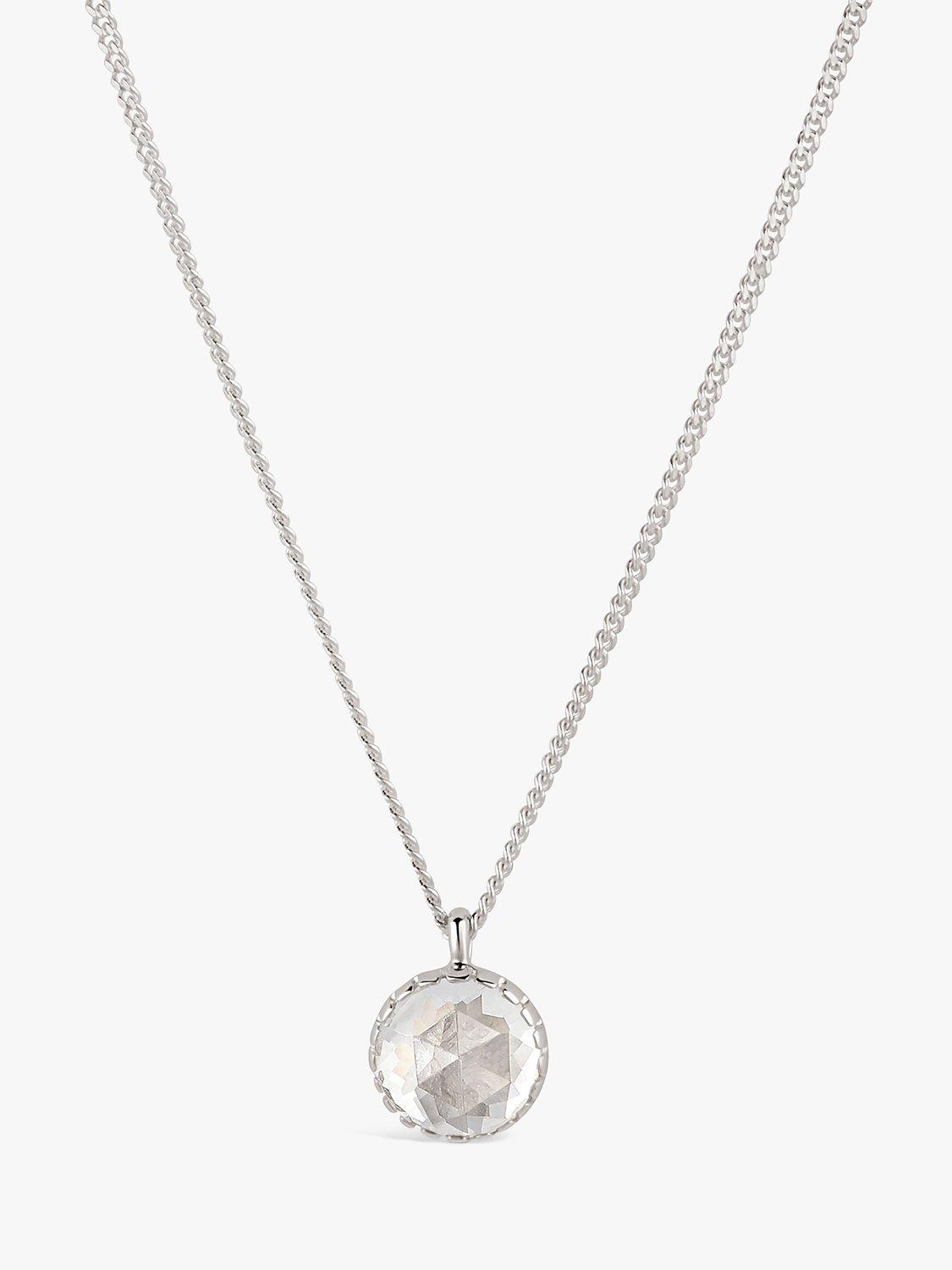 Dinny Hall Gem Drop Topaz Pendant Necklace, White/Silver
