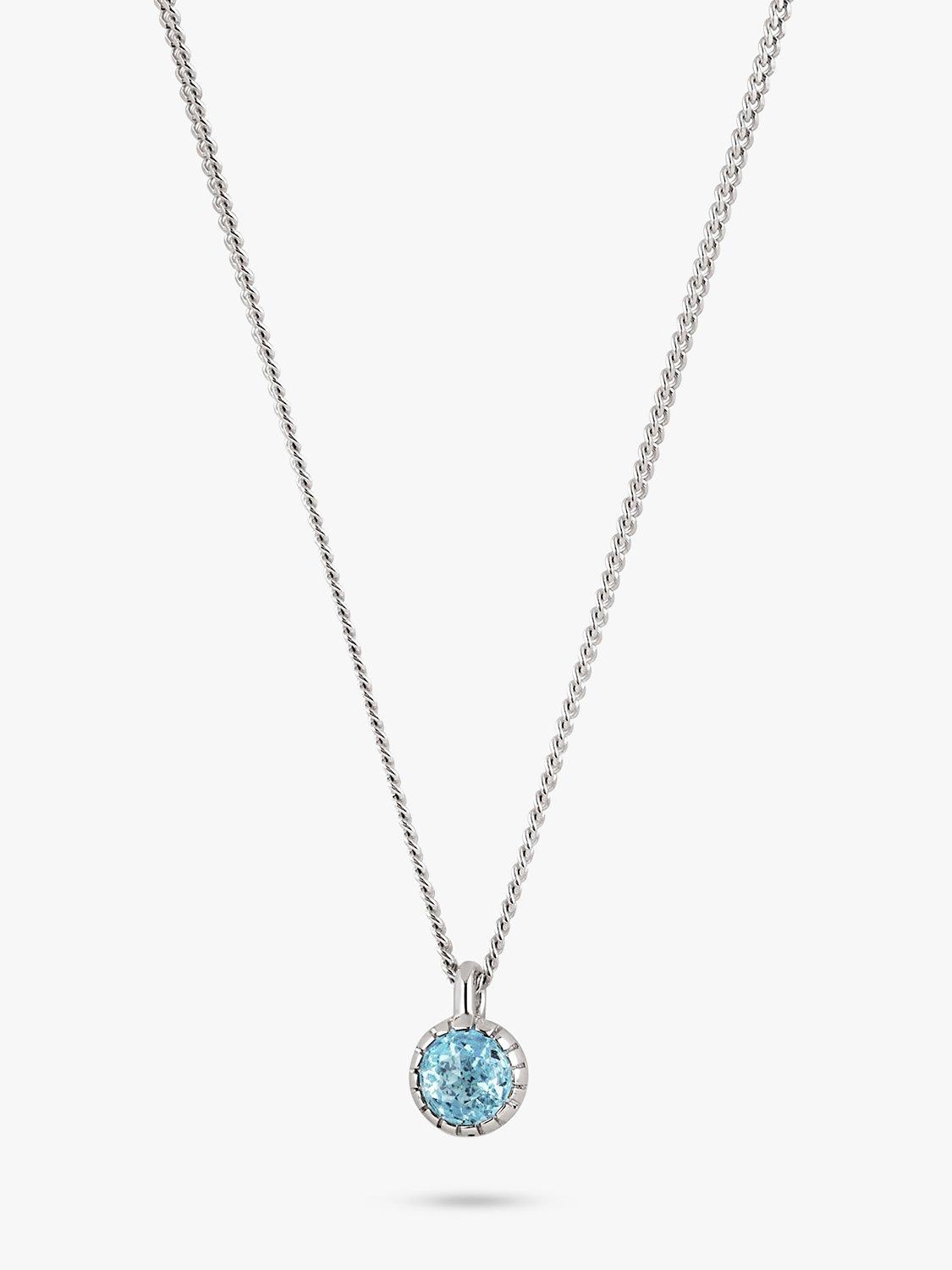 Dinny Hall Gem Drop Mini Topaz Pendant Necklace, Silver/Blue