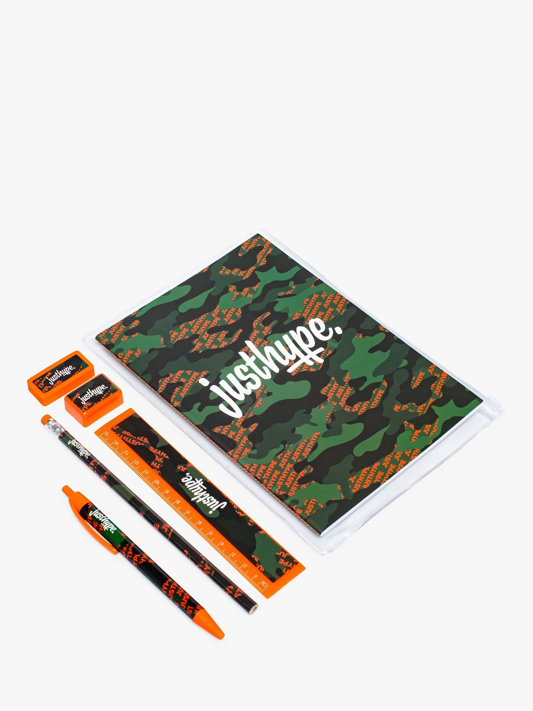 Hype Kids' Neon Camouflage Stationery Set