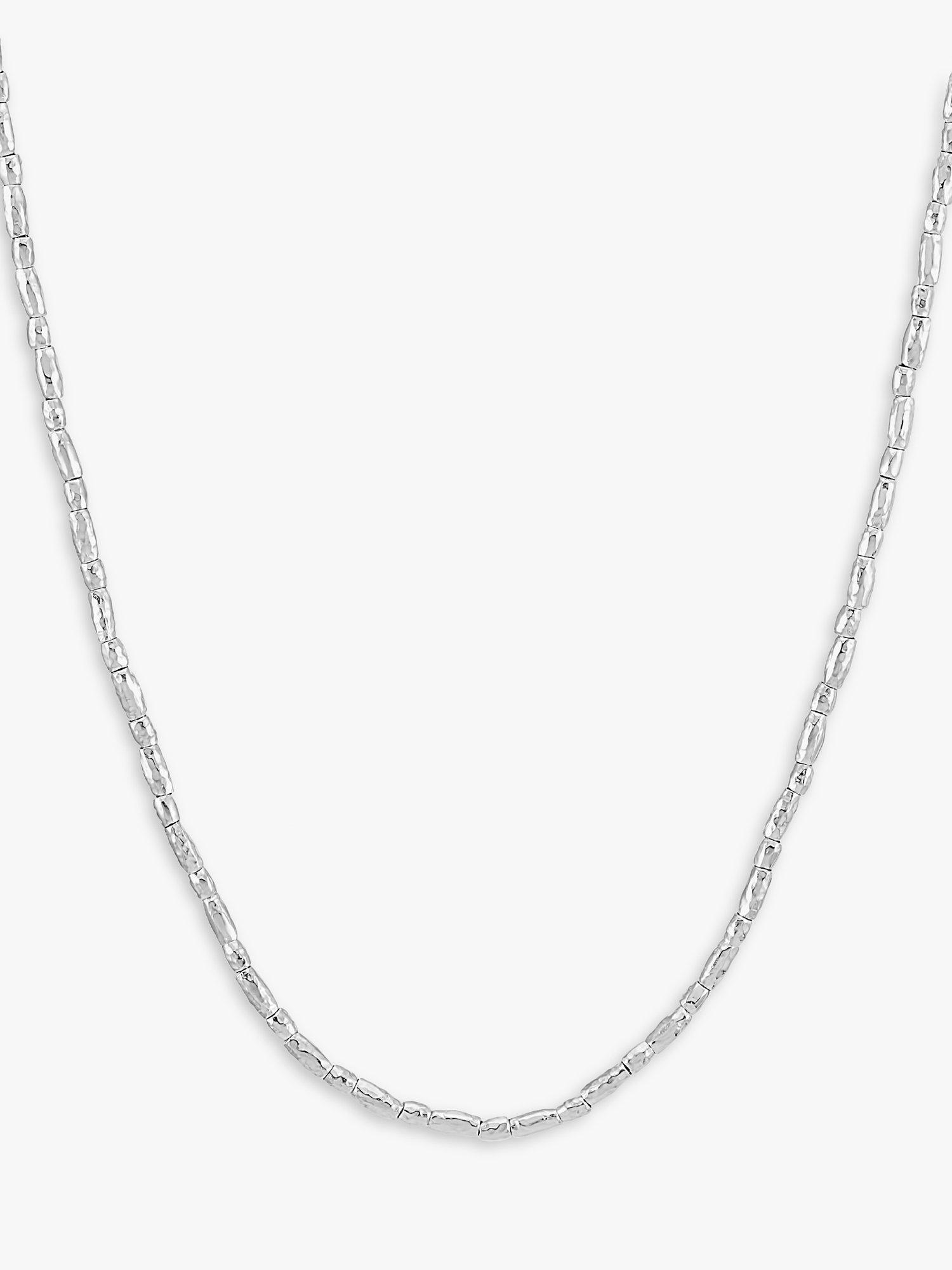 Product image 6 of 6, which shows Dower & Hall Men's Rice Nomad Beaded Collar Necklace, Silver