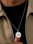 Dower & Hall Men's Large True North Story Necklace, Silver