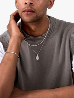 Dower & Hall Men's Rice Nomad Beaded Bracelet, Silver - view 2, Silver Silver