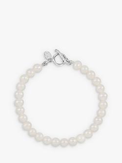 Dower & Hall Freshwater Pearl Bracelet, White/Silver, White Natural