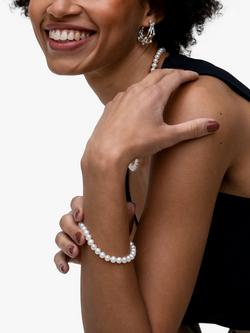 Dower & Hall Freshwater Pearl Bracelet, White/Silver - view 2, White Natural