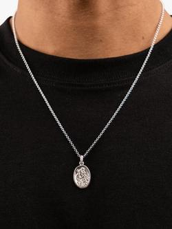 Dower & Hall Men's St. Christopher Pendant Necklace - view 2, Silver