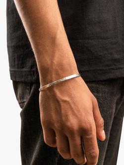 Dower & Hall Men's Nomad 4mm Hammered Bangle, Silver - view 2, Silver