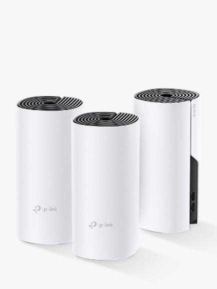 TP-Link Deco P9 AC1200 Whole Home Mesh Wi-Fi System & AV1000 Powerline Kit, Pack of 3, White