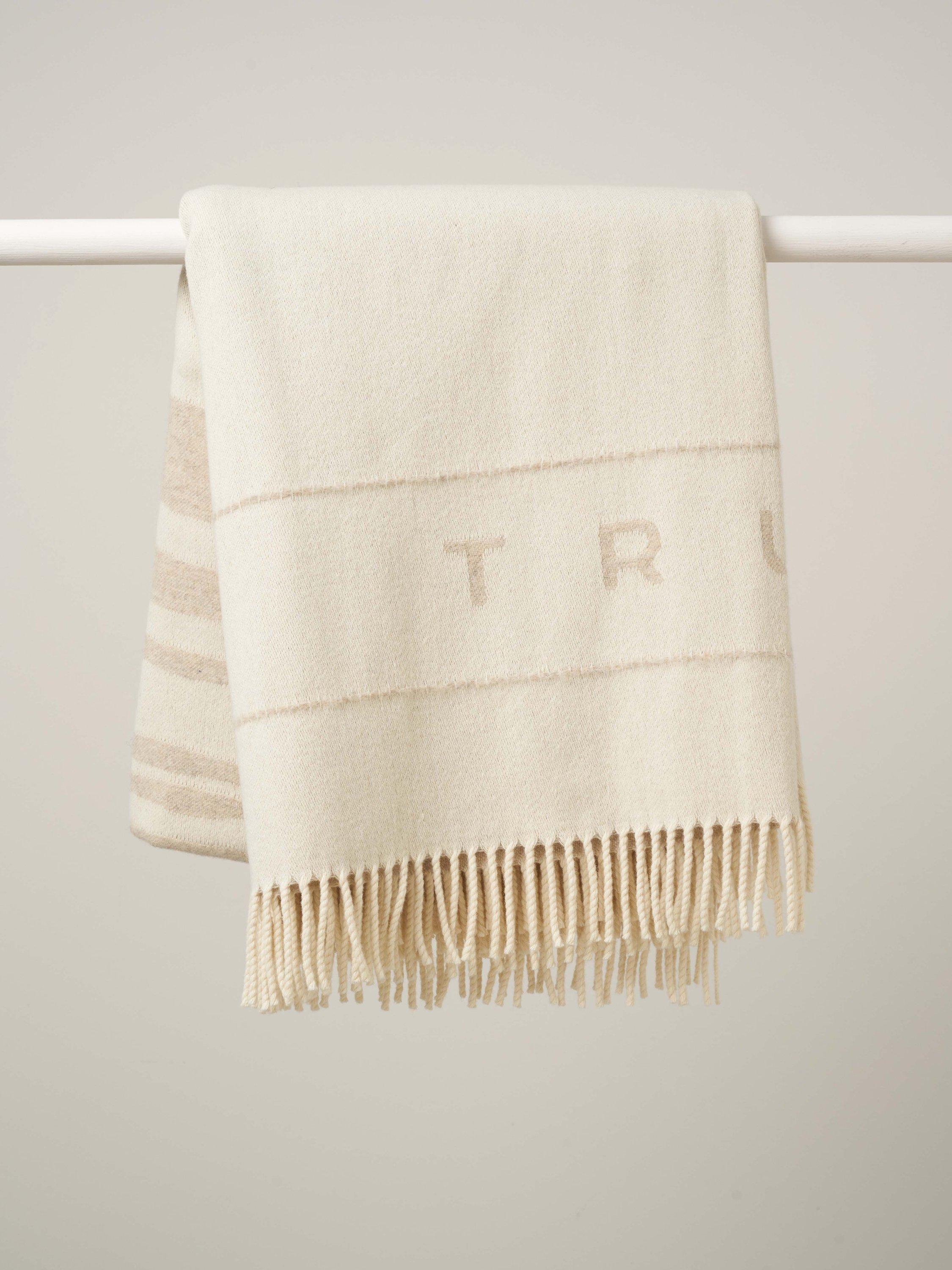 Truly Wool Blend Blanket Cream