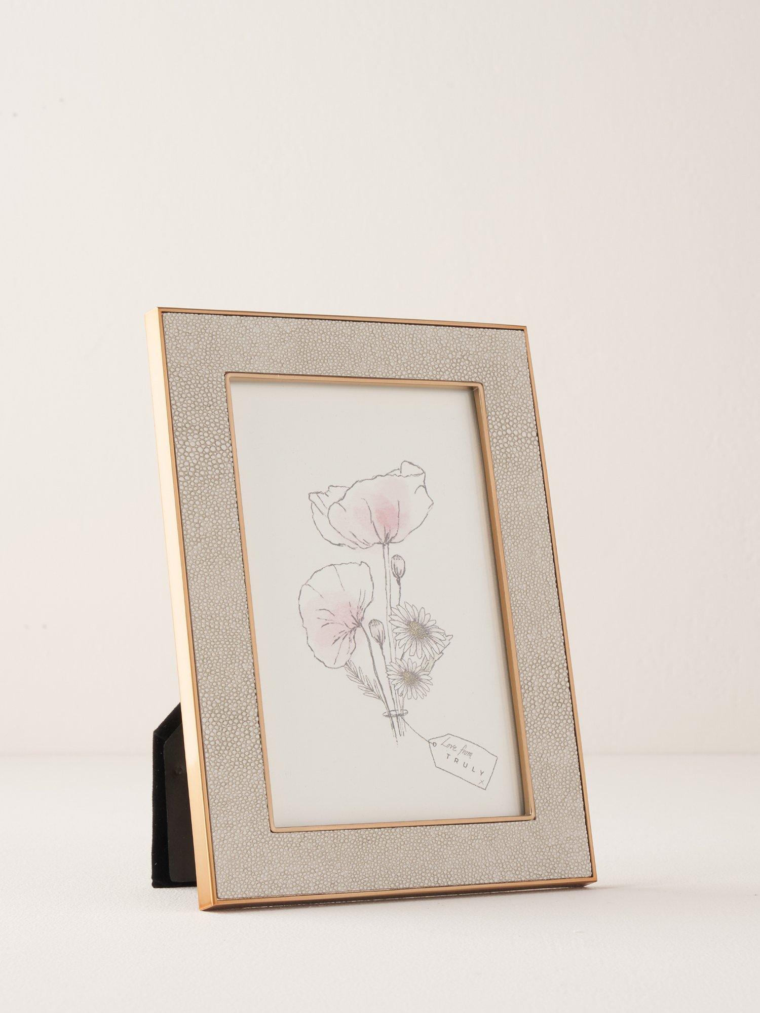 Truly Faux Shagreen Photo Frame, Ivory