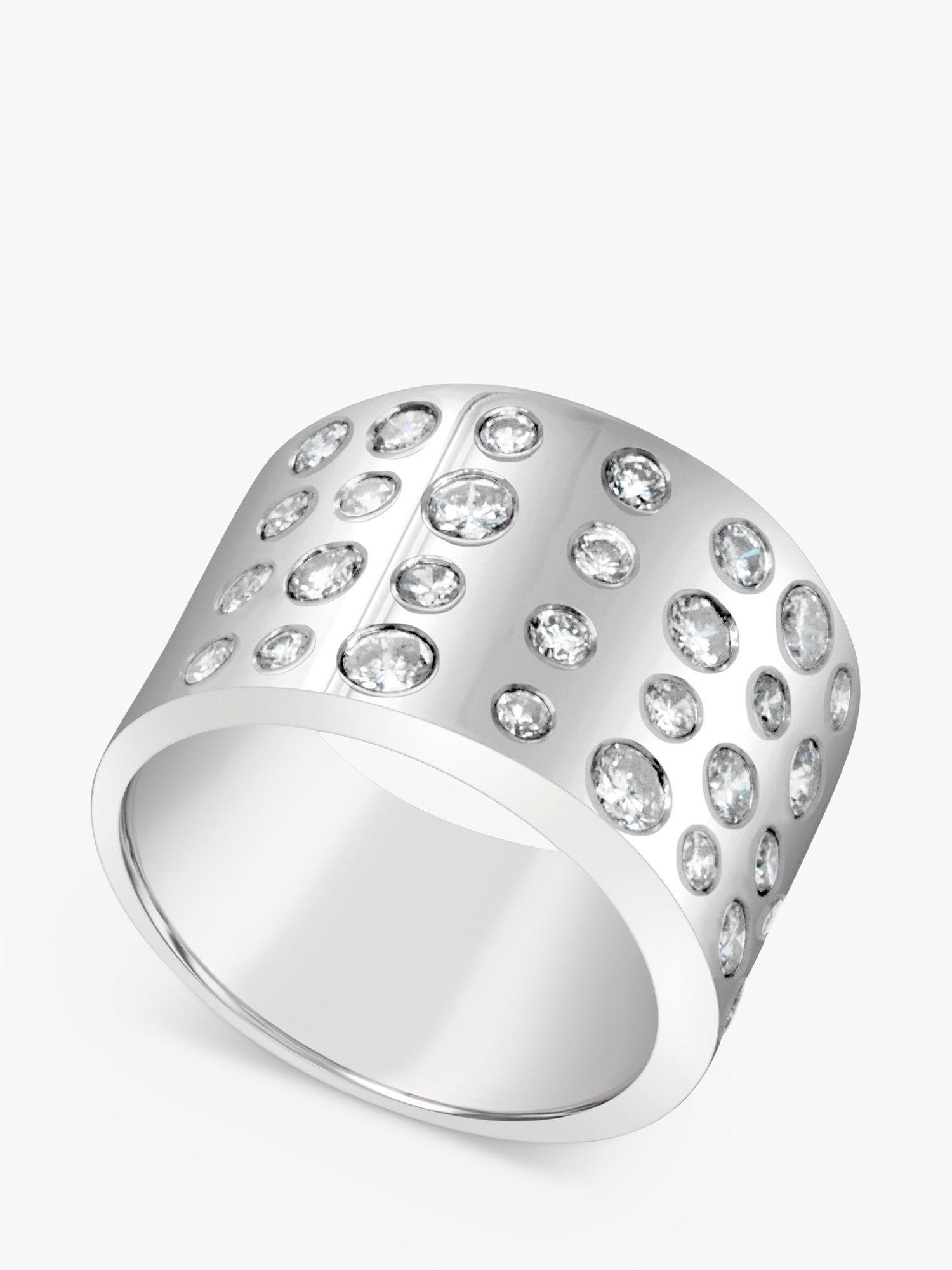 Product image 1 of 4, which shows Milton & Humble Jewellery Pre-Loved 18ct White Gold Diamond Wide Band Ring, Dated 2012