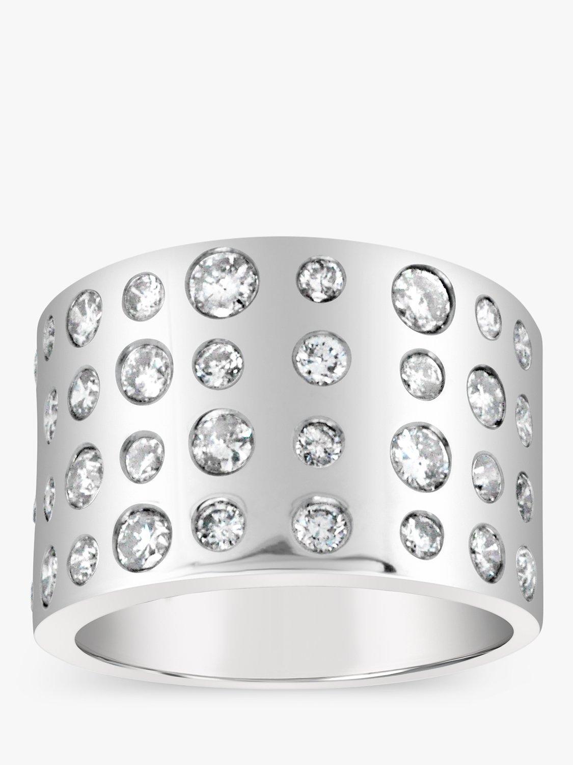 Product image 2 of 4, which shows Milton & Humble Jewellery Pre-Loved 18ct White Gold Diamond Wide Band Ring, Dated 2012