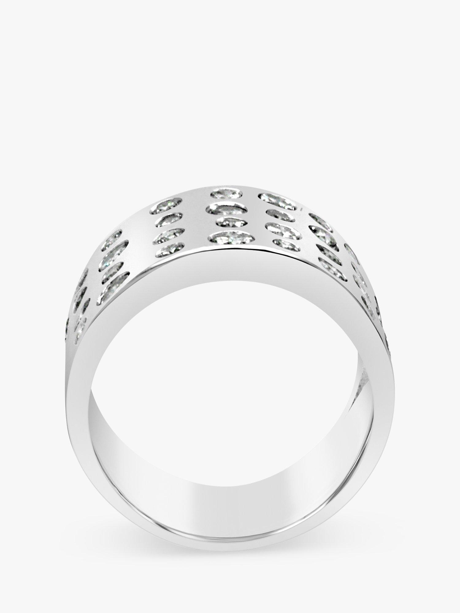 Product image 3 of 4, which shows Milton & Humble Jewellery Pre-Loved 18ct White Gold Diamond Wide Band Ring, Dated 2012