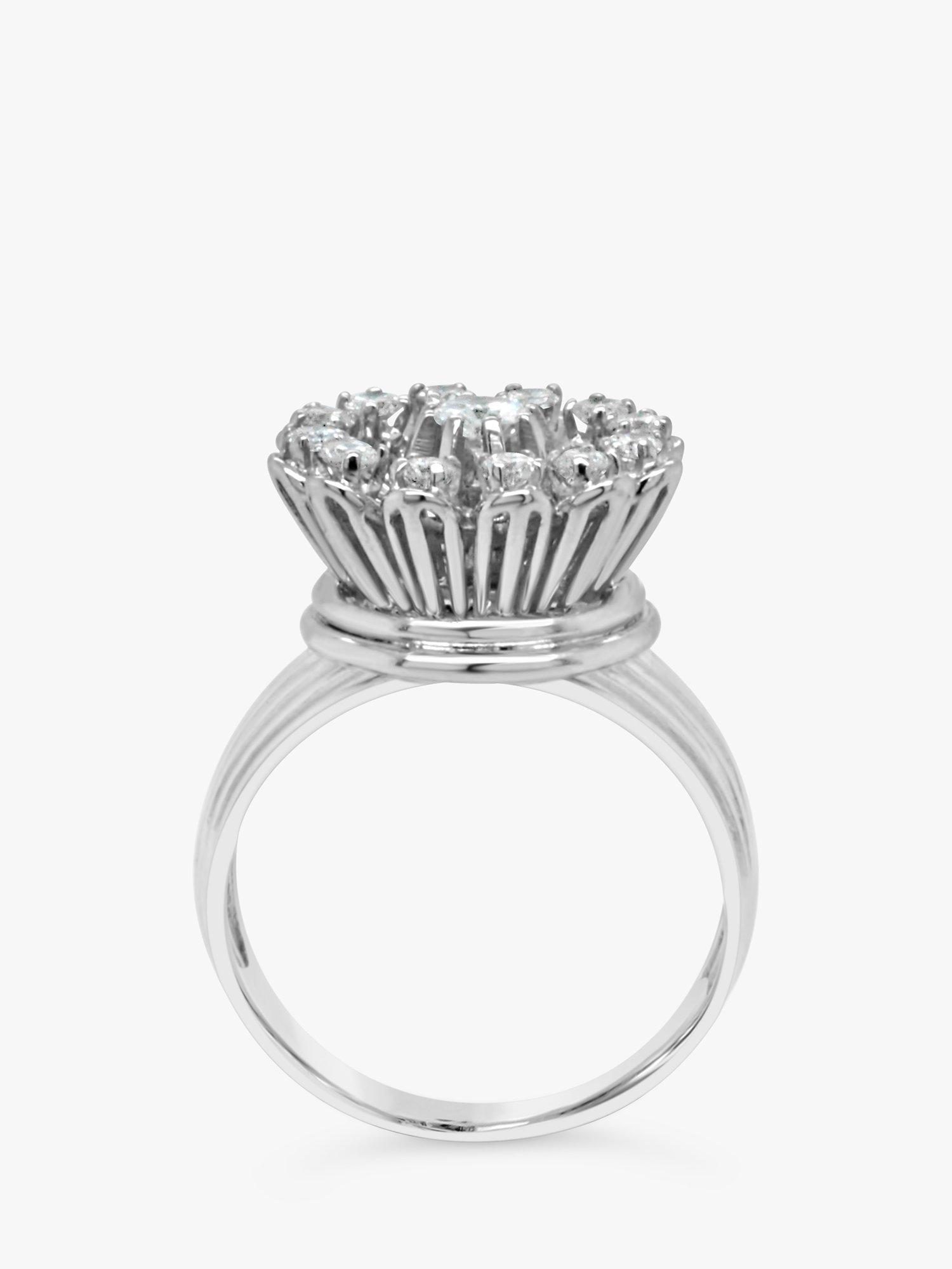 Product image 4 of 4, which shows Milton & Humble Jewellery Pre-Loved 18ct White Gold Starburst Effect Diamond Ring