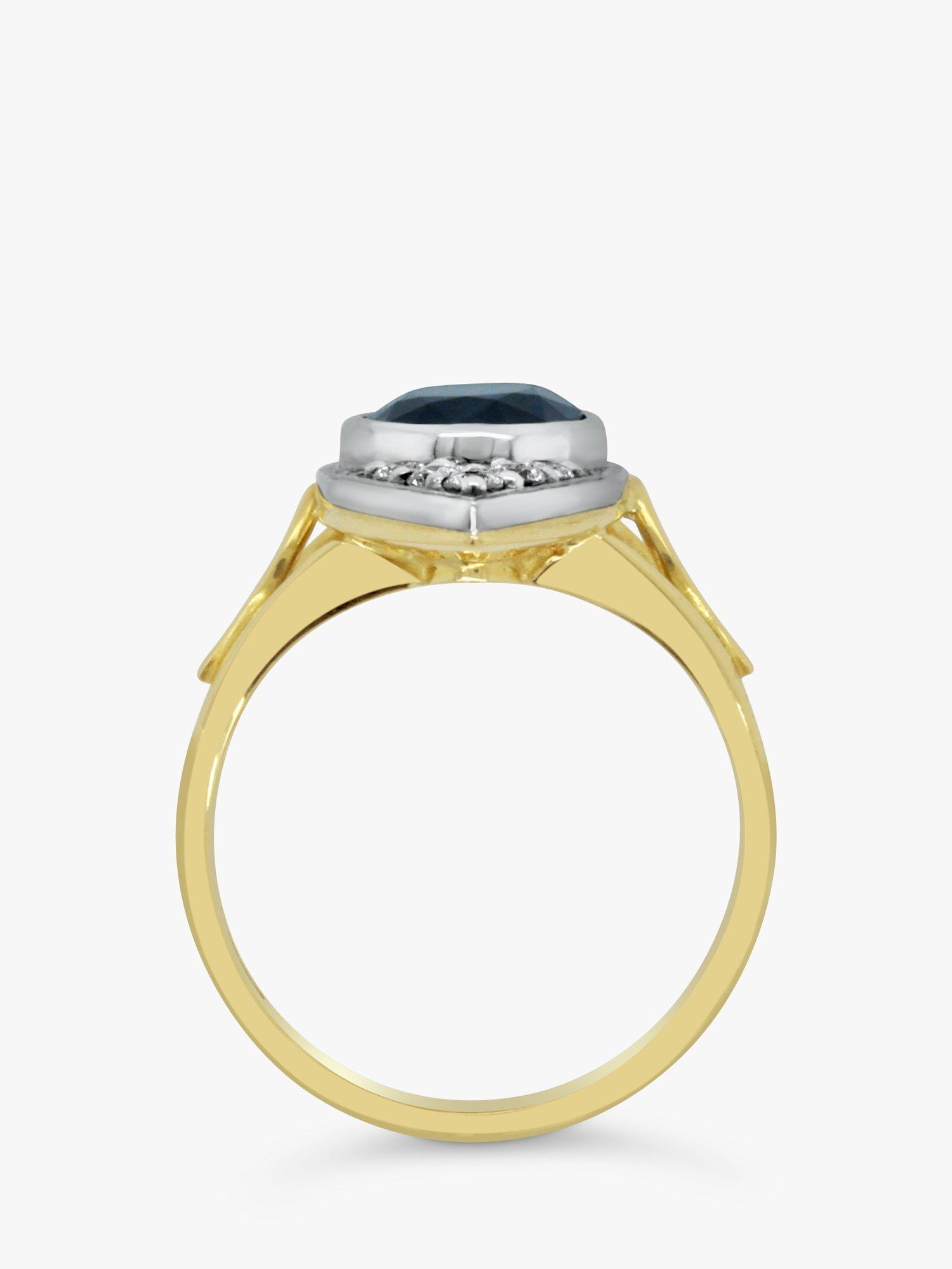 Product image 4 of 5, which shows Milton & Humble Jewellery Pre-Loved 18ct White & Yellow Gold Sapphire & Diamond Cluster Ring