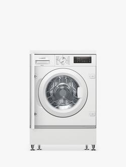 Siemens iQ700 WI14W502GB Integrated Washing Machine, 8kg Load, 1400rpm Spin, White, White