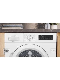 Siemens iQ700 WI14W502GB Integrated Washing Machine, 8kg Load, 1400rpm Spin, White - view 2, White