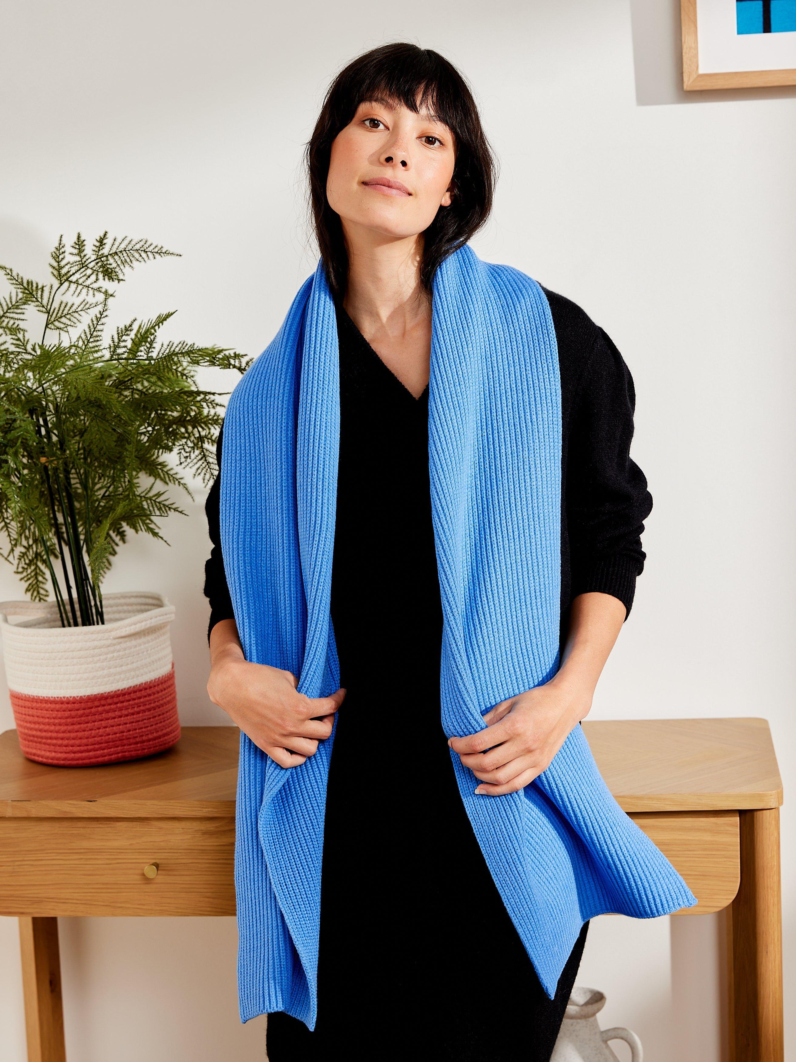 John Lewis ANYDAY Ribbed Scarf, Mid Blue